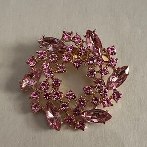 Sparkling Pink Gemstone Brooch